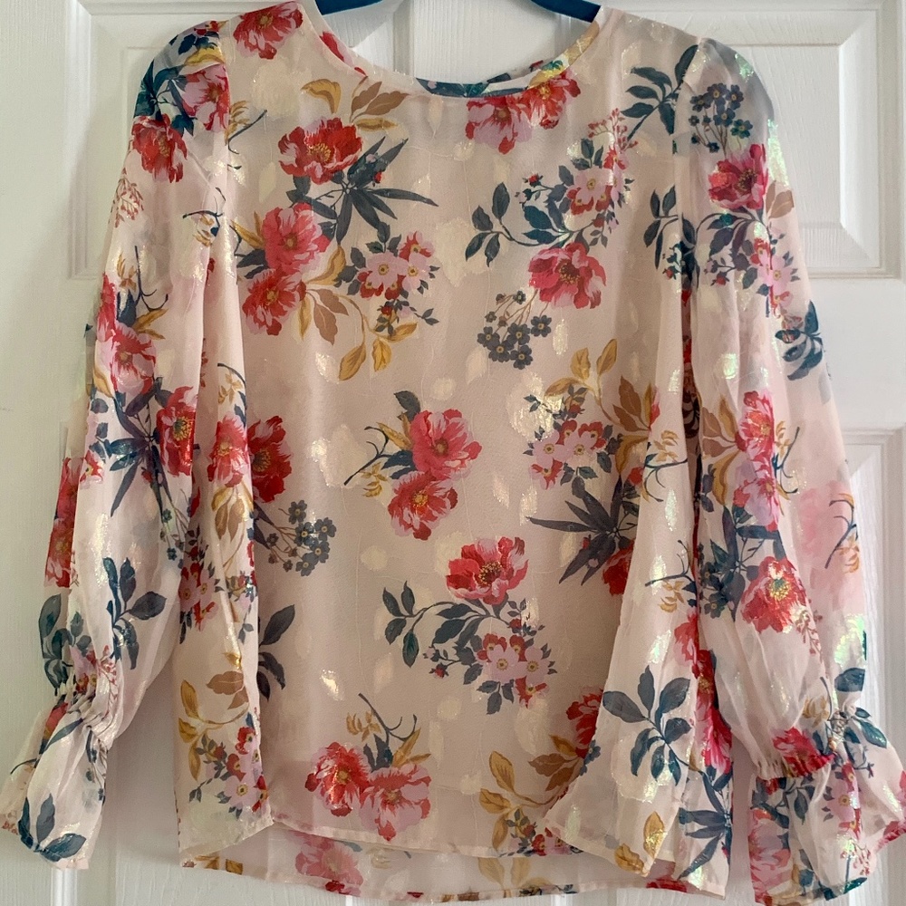 NWT Loft Floral Blouse Size MP Medium Petite